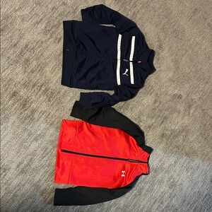 3T boys Puma (navy) and Under Armor (red/black) Track Jacket Set